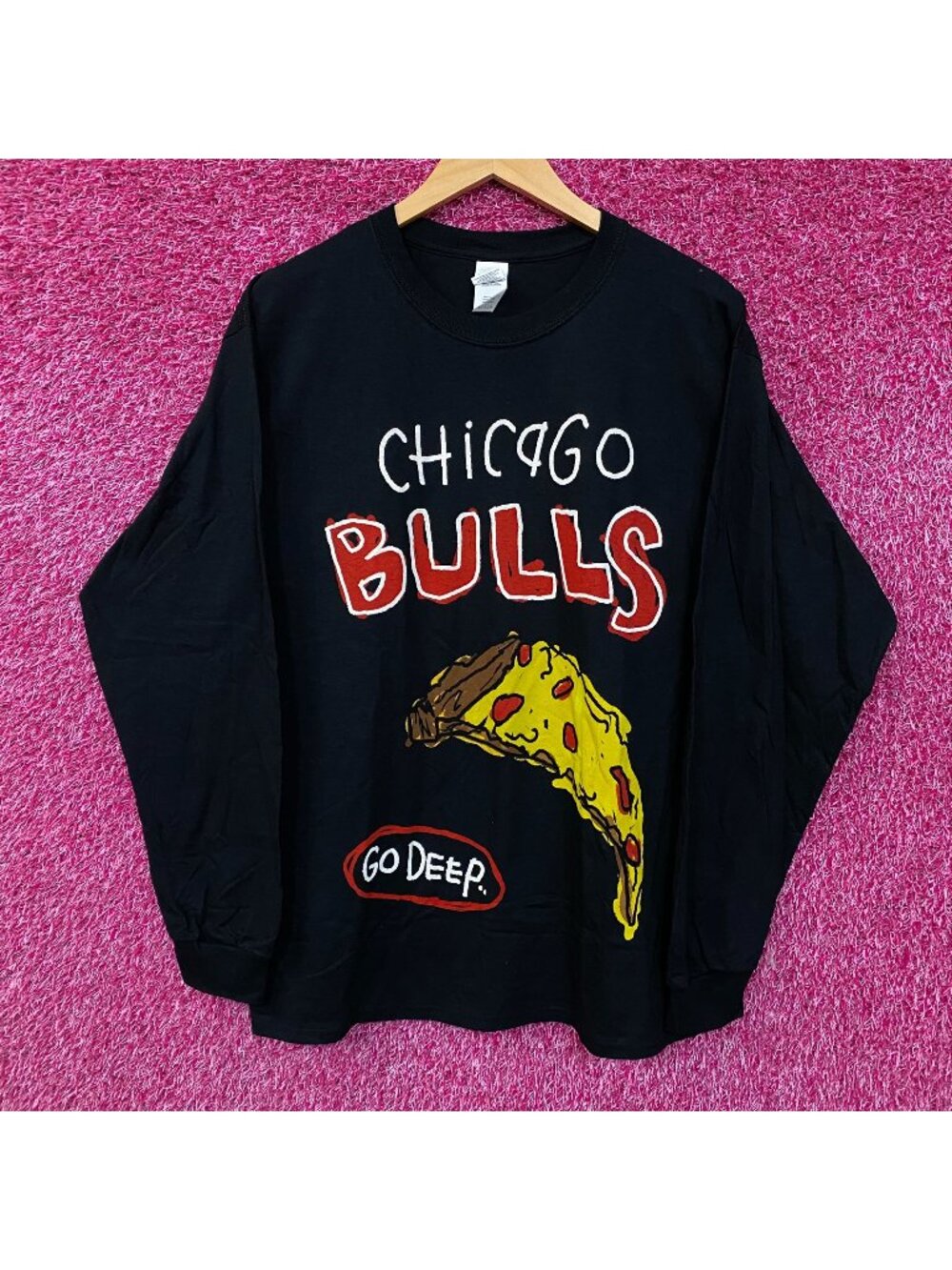 After School Special Chicago Bulls "Go Deep" Wordmark Long Sleeve T-Shirt Large